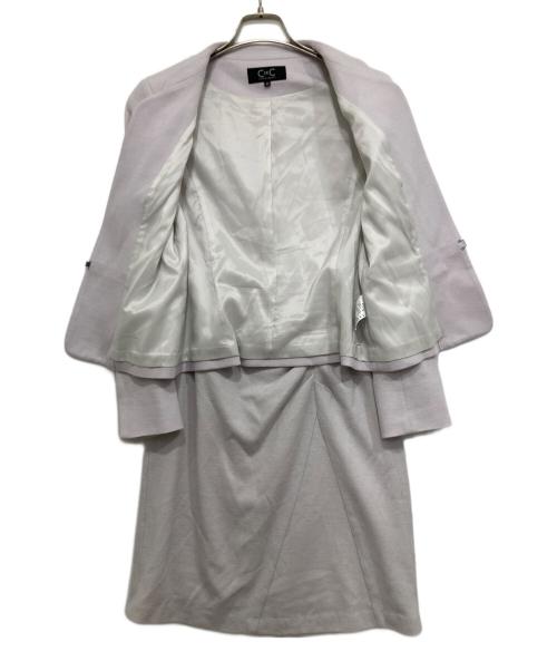 COUP DE CHANCE（クードシャンス）COUP DE CHANCE (クードシャンス) ノーカラーセットアップ ラベンダー サイズ:40の古着・服飾アイテム