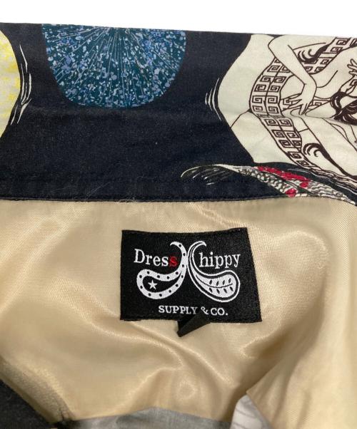 DRESS HIPPY（ドレスヒッピー）DRESS HIPPY (ドレスヒッピー) FACE TWO SKULL L/S SHIRT/総柄シャツ ブラック サイズ:Mの古着・服飾アイテム