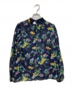 TOMORROW LAND collectionトゥモローランドコレクション）の古着「花柄シルクブラウス」｜ネイビー
