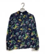 TOMORROW LAND collectionトゥモローランドコレクション）の古着「花柄シルクブラウス」｜ネイビー