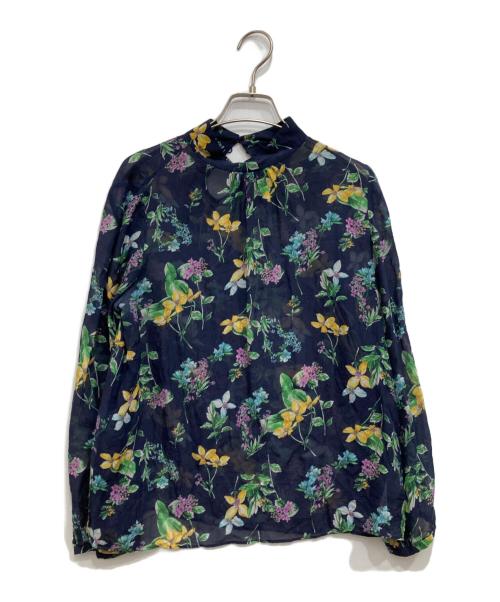 TOMORROW LAND collection（トゥモローランドコレクション）TOMORROW LAND collection (トゥモローランドコレクション) 花柄シルクブラウス ネイビー サイズ:SIZE36の古着・服飾アイテム