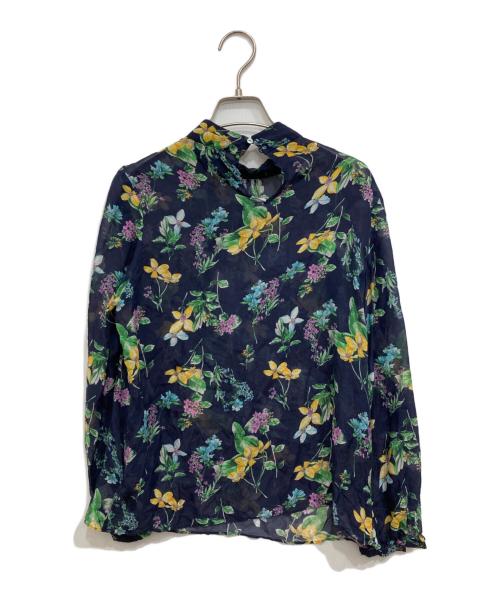 TOMORROW LAND collection（トゥモローランドコレクション）TOMORROW LAND collection (トゥモローランドコレクション) 花柄シルクブラウス ネイビー サイズ:SIZE36の古着・服飾アイテム