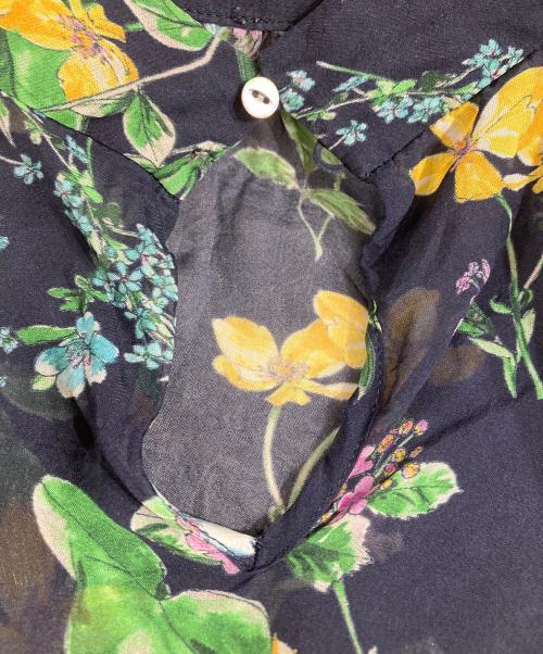 TOMORROW LAND collection（トゥモローランドコレクション）TOMORROW LAND collection (トゥモローランドコレクション) 花柄シルクブラウス ネイビー サイズ:SIZE36の古着・服飾アイテム
