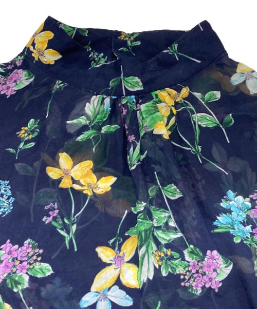TOMORROW LAND collection（トゥモローランドコレクション）TOMORROW LAND collection (トゥモローランドコレクション) 花柄シルクブラウス ネイビー サイズ:SIZE36の古着・服飾アイテム