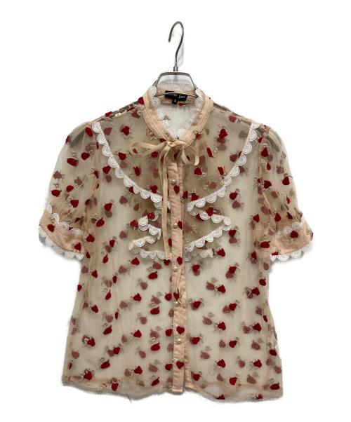 Sister Jane（シスタージェーン）Sister Jane (シスタージェーン) 刺繍半袖シアーシャツ アイボリー サイズ:Sの古着・服飾アイテム
