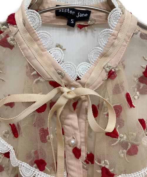Sister Jane（シスタージェーン）Sister Jane (シスタージェーン) 刺繍半袖シアーシャツ アイボリー サイズ:Sの古着・服飾アイテム