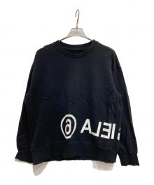 MM6 Maison Margiela（エムエムシックスメゾンマルジェラ）の古着「ロゴクルーネックスウェット」｜ブラック