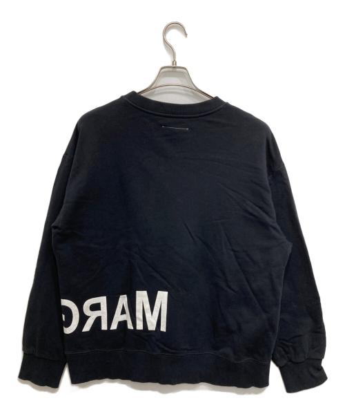 MM6 Maison Margiela（エムエムシックスメゾンマルジェラ）MM6 Maison Margiela (エムエムシックスメゾンマルジェラ) ロゴクルーネックスウェット ブラック サイズ:16の古着・服飾アイテム