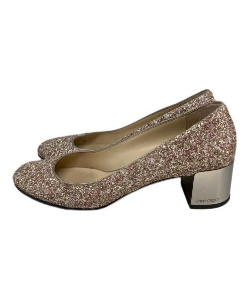 JIMMY CHOO（ジミーチュウ）JIMMY CHOO (ジミーチュウ) スパンコールパンプス ピンク サイズ:37　1/2の古着・服飾アイテム