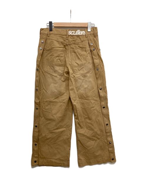 scuffers（スカッファー）SCUFFERS (スカッファー) サイドボタンワイドパンツ ベージュ サイズ:38の古着・服飾アイテム