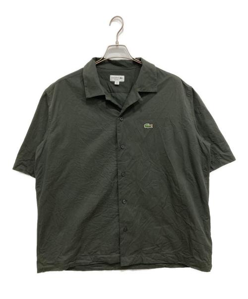LACOSTE（ラコステ）LACOSTE (ラコステ) シルクブレンドオープンカラーシャツ グリーン サイズ:US Mの古着・服飾アイテム