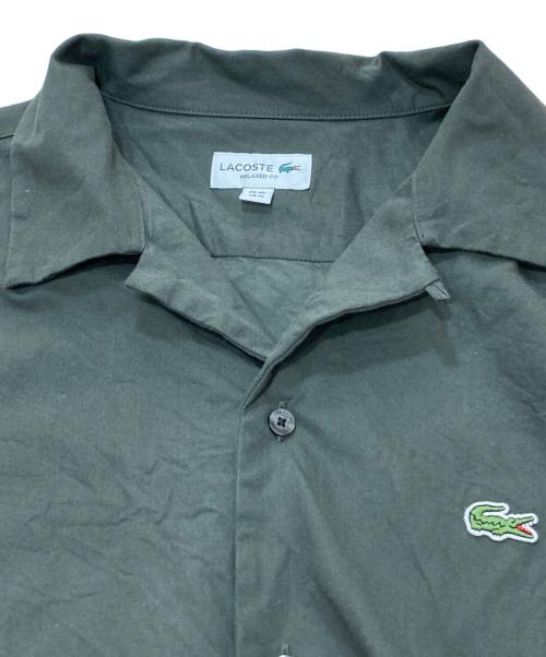 LACOSTE（ラコステ）LACOSTE (ラコステ) シルクブレンドオープンカラーシャツ グリーン サイズ:US Mの古着・服飾アイテム