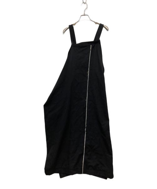 Y's（ワイズ）Y's (ワイズ) ウールギャバジンエプロンベルトワンピース ブラック サイズ:SIZE2の古着・服飾アイテム