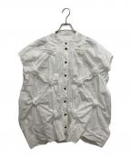 ENFOLDエンフォルド）の古着「circle shirring shirt」｜ホワイト