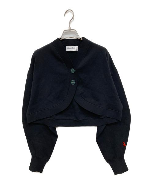 nagonstans（ナゴンスタンス）nagonstans (ナゴンスタンス) curve front cardigan ブラック サイズ:Mの古着・服飾アイテム