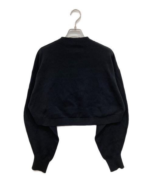 nagonstans（ナゴンスタンス）nagonstans (ナゴンスタンス) curve front cardigan ブラック サイズ:Mの古着・服飾アイテム