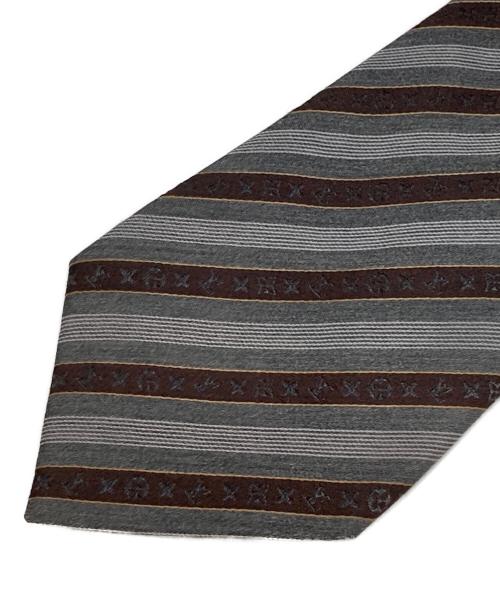 LOUIS VUITTON（ルイ ヴィトン）LOUIS VUITTON (ルイ ヴィトン) モノグラム柄ネクタイ グレー サイズ:155cmの古着・服飾アイテム