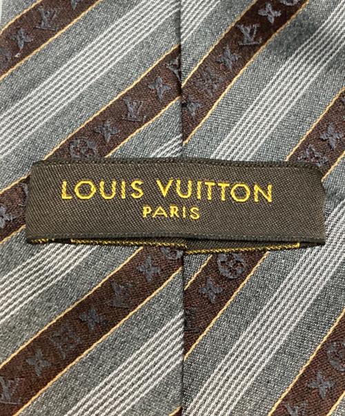 LOUIS VUITTON（ルイ ヴィトン）LOUIS VUITTON (ルイ ヴィトン) モノグラム柄ネクタイ グレー サイズ:155cmの古着・服飾アイテム
