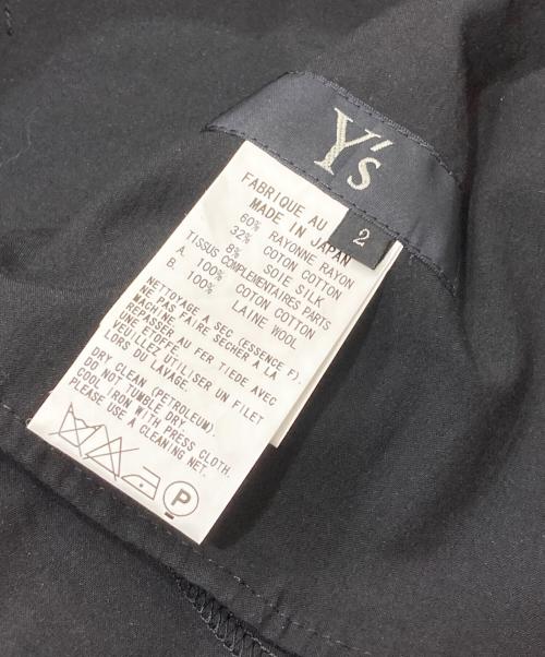 Y's（ワイズ）Y's (ワイズ) シルクブレンド異素材切替ワンピース ブラック サイズ:SIZE2の古着・服飾アイテム