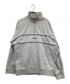 PALACEパレス）の古着「PIPE DROP SHOULDER FUNNEL/ハーフジップスウェット」｜グレー