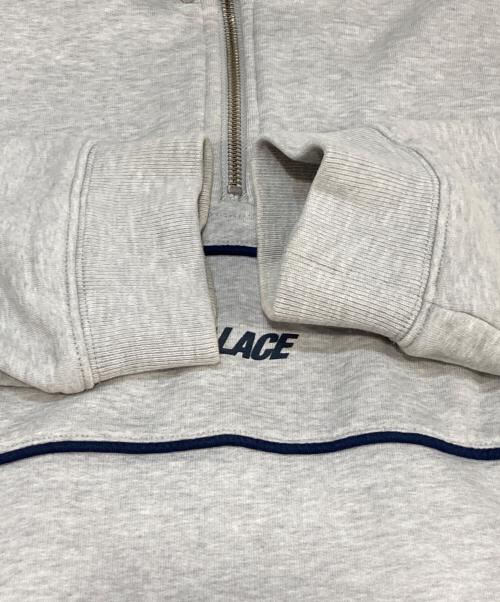 PALACE（パレス）PALACE (パレス) PIPE DROP SHOULDER FUNNEL/ハーフジップスウェット グレー サイズ:Mの古着・服飾アイテム