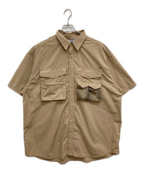 THE NORTH FACE（ザ ノース フェイス）THE NORTH FACE (ザ ノース フェイス) Polyester Linen Field H/S Shirt ベージュ サイズ:Lの古着・服飾アイテム