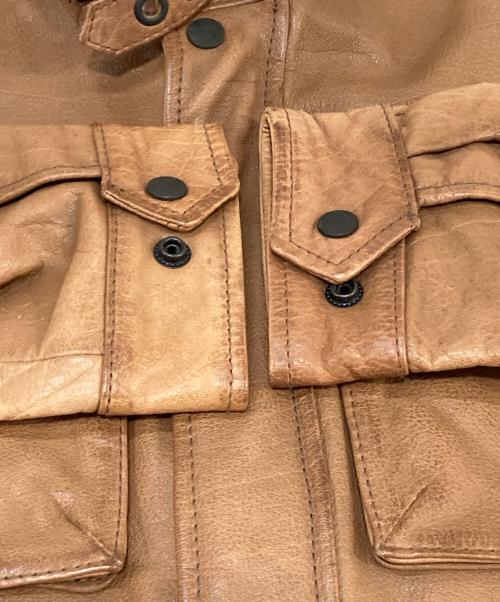 Eddie Bauer（エディーバウアー）Eddie Bauer (エディーバウアー) カウレザージャケット ブラウン サイズ:Sの古着・服飾アイテム