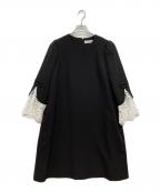 CELFORDセルフォード）の古着「レースカフドレス」｜ブラック