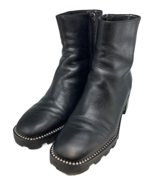 JIMMY CHOO（ジミーチュウ）JIMMY CHOO (ジミーチュウ) MAVA 35/サイドジップクリスタルブーツ ブラック サイズ:36の古着・服飾アイテム