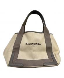BALENCIAGA（バレンシアガ）の古着「NAVY CABAS S/キャンバストートバッグ」｜アイボリー