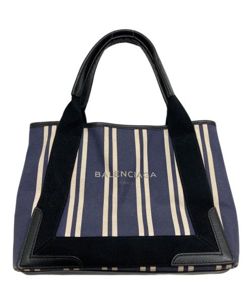 BALENCIAGA（バレンシアガ）BALENCIAGA (バレンシアガ) NAVY CABAS S/キャンバストートバッグ ネイビーの古着・服飾アイテム