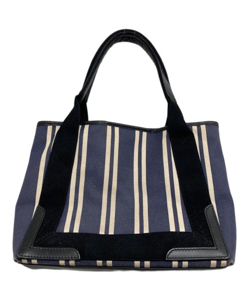 BALENCIAGA（バレンシアガ）BALENCIAGA (バレンシアガ) NAVY CABAS S/キャンバストートバッグ ネイビーの古着・服飾アイテム