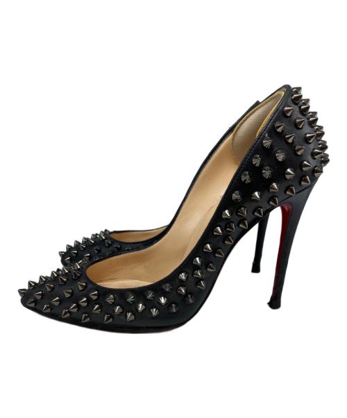 Christian Louboutin（クリスチャン・ルブタン）Christian Louboutin (クリスチャン・ルブタン) ピンヒールスタッズパンプス ブラック サイズ:34　1/2の古着・服飾アイテム