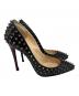 中古・古着 Christian Louboutin (クリスチャン・ルブタン) ピンヒールスタッズパンプス ブラック サイズ:34　1/2：8000円
