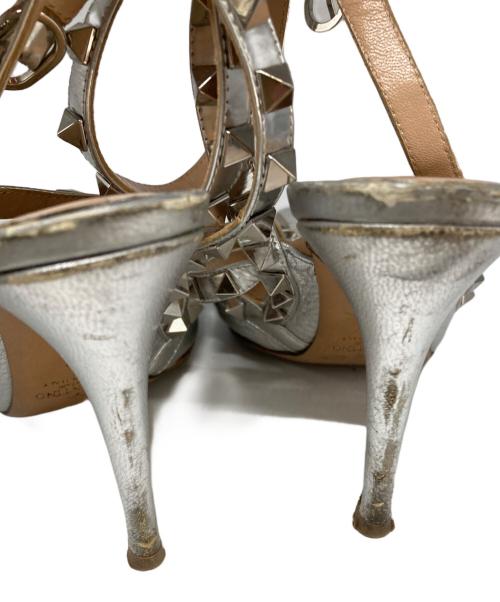 VALENTINO GARAVANI（ヴァレンティノ・ガラヴァーニ）VALENTINO GARAVANI (ヴァレンティノ・ガラヴァーニ) ハイヒールスタッズパンプス グレー サイズ:22.5cmの古着・服飾アイテム