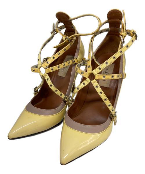 VALENTINO GARAVANI（ヴァレンティノ・ガラヴァーニ）VALENTINO GARAVANI (ヴァレンティノ・ガラヴァーニ) パテントハイヒールパンプス イエロー サイズ:23.5cmの古着・服飾アイテム