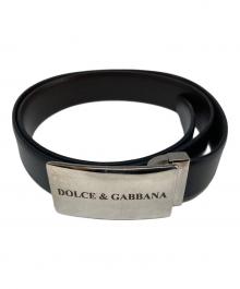 DOLCE & GABBANA（ドルチェ＆ガッバーナ）の古着「ロゴバックルベルト」｜ブラック