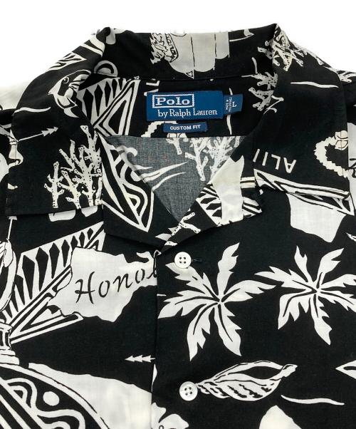 POLO RALPH LAUREN（ポロ・ラルフローレン）POLO RALPH LAUREN (ポロ・ラルフローレン) レーヨンアロハシャツ ブラック サイズ:Lの古着・服飾アイテム