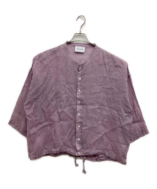 solamonat poche（ソラモナ ポッシェ）solamonat poche (ソラモナ ポッシェ) ラミーバンドカラーシャツ パープル サイズ:不明の古着・服飾アイテム