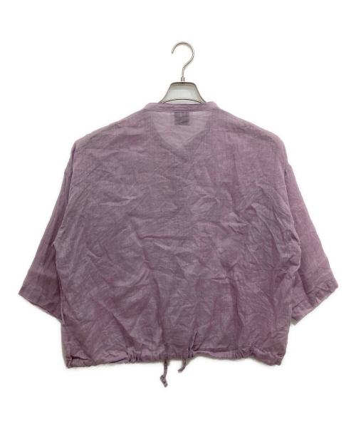 solamonat poche（ソラモナ ポッシェ）solamonat poche (ソラモナ ポッシェ) ラミーバンドカラーシャツ パープル サイズ:不明の古着・服飾アイテム