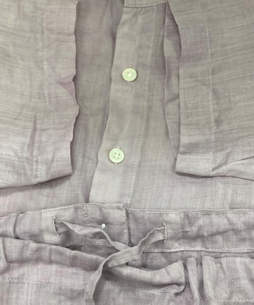 solamonat poche（ソラモナ ポッシェ）solamonat poche (ソラモナ ポッシェ) ラミーバンドカラーシャツ パープル サイズ:不明の古着・服飾アイテム