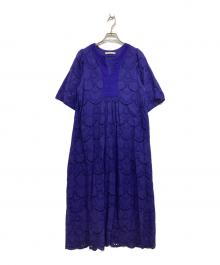 ne quittez pas（ヌキテパ）の古着「Cotton Voile Dot Hemla Dress」｜パープル