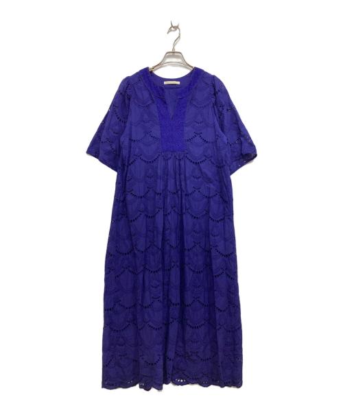 ne quittez pas（ヌキテパ）ne quittez pas (ヌキテパ) Cotton Voile Dot Hemla Dress パープル サイズ:Mの古着・服飾アイテム