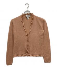 GIANNI VERSACE（ジャンニ・ヴェルサーチ）の古着「アンゴラ混フリルニットカーディガン」｜ベージュ