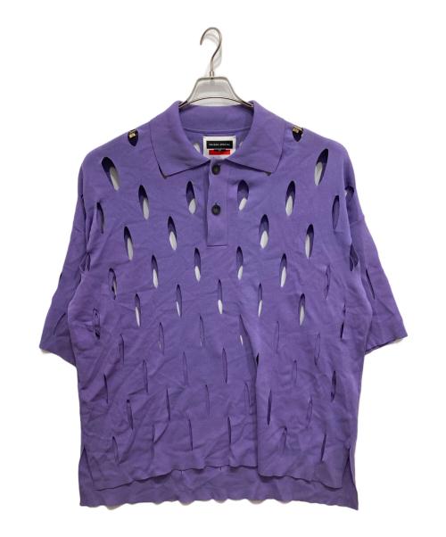 MAISON SPECIAL（メゾンスペシャル）MAISON SPECIAL (メゾンスペシャル) プライムオーバースラッシュサマーニットポロシャツ パープル サイズ:SIZE01の古着・服飾アイテム
