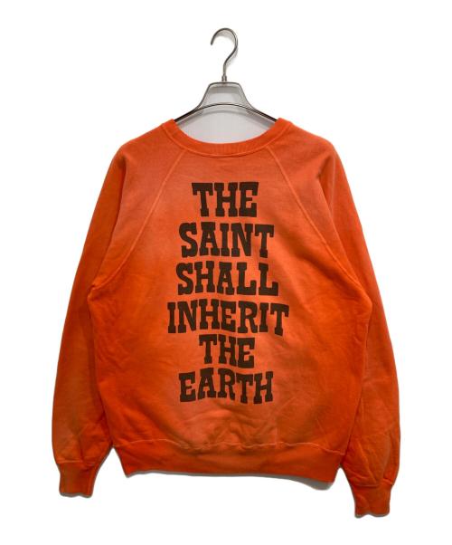 SAINT MICHAEL（セントマイケル）SAINT MICHAEL (セントマイケル) CREW N SWEAT/プリントスウェット オレンジ サイズ:XLの古着・服飾アイテム