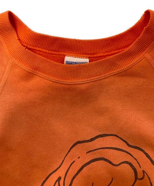 SAINT MICHAEL（セントマイケル）SAINT MICHAEL (セントマイケル) CREW N SWEAT/プリントスウェット オレンジ サイズ:XLの古着・服飾アイテム