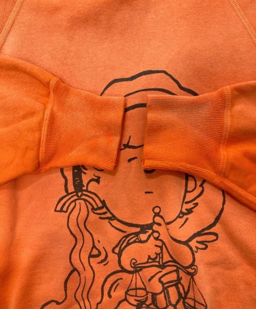 SAINT MICHAEL（セントマイケル）SAINT MICHAEL (セントマイケル) CREW N SWEAT/プリントスウェット オレンジ サイズ:XLの古着・服飾アイテム
