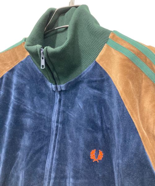 FRED PERRY（フレッドペリー）FRED PERRY (フレッドペリー) ベロアジャケット ネイビー×ブラウン サイズ:Mの古着・服飾アイテム