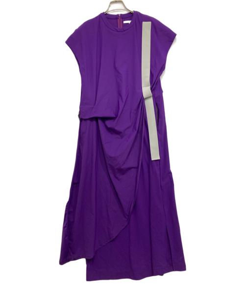UN3D.（アンスリード）UN3D. (アンスリード) ショルダーテープドレープワンピース パープル サイズ:38の古着・服飾アイテム